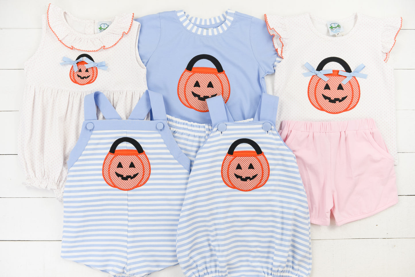 Jack-O-Lantern Applique Boys Short Set