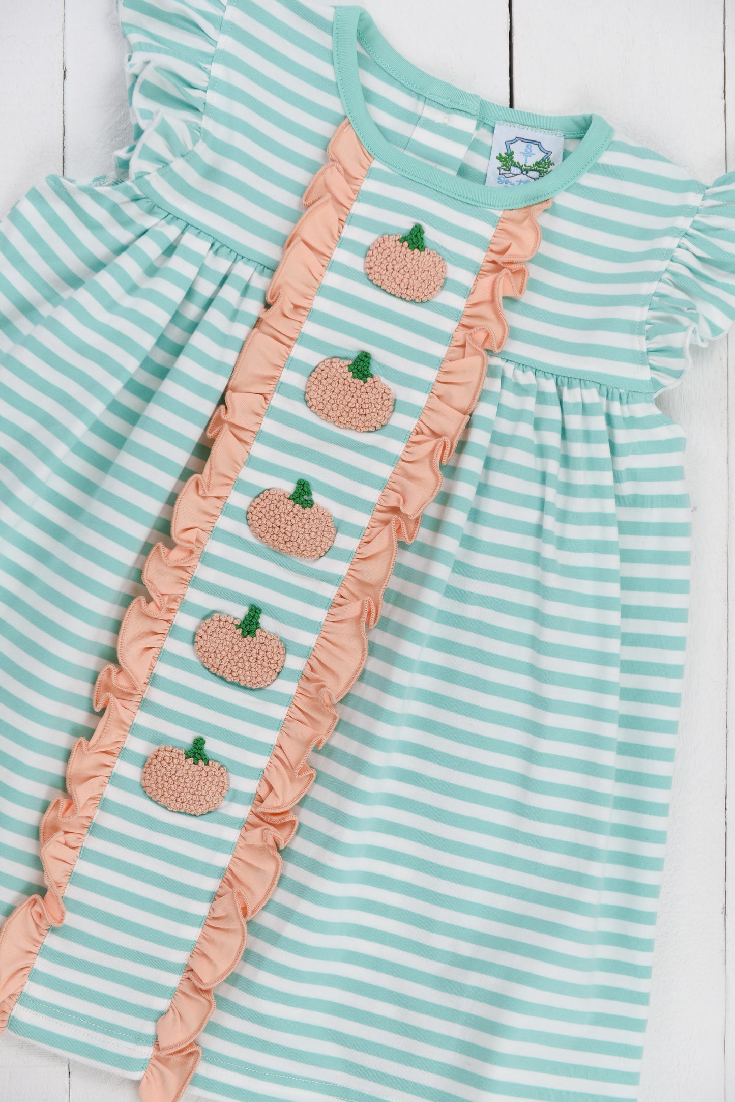 French Knot Peachy Pumpkin Dress