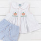 Single Smocked Pumpkin Girl Short Set