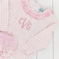 Pink Gingham Diaper Set