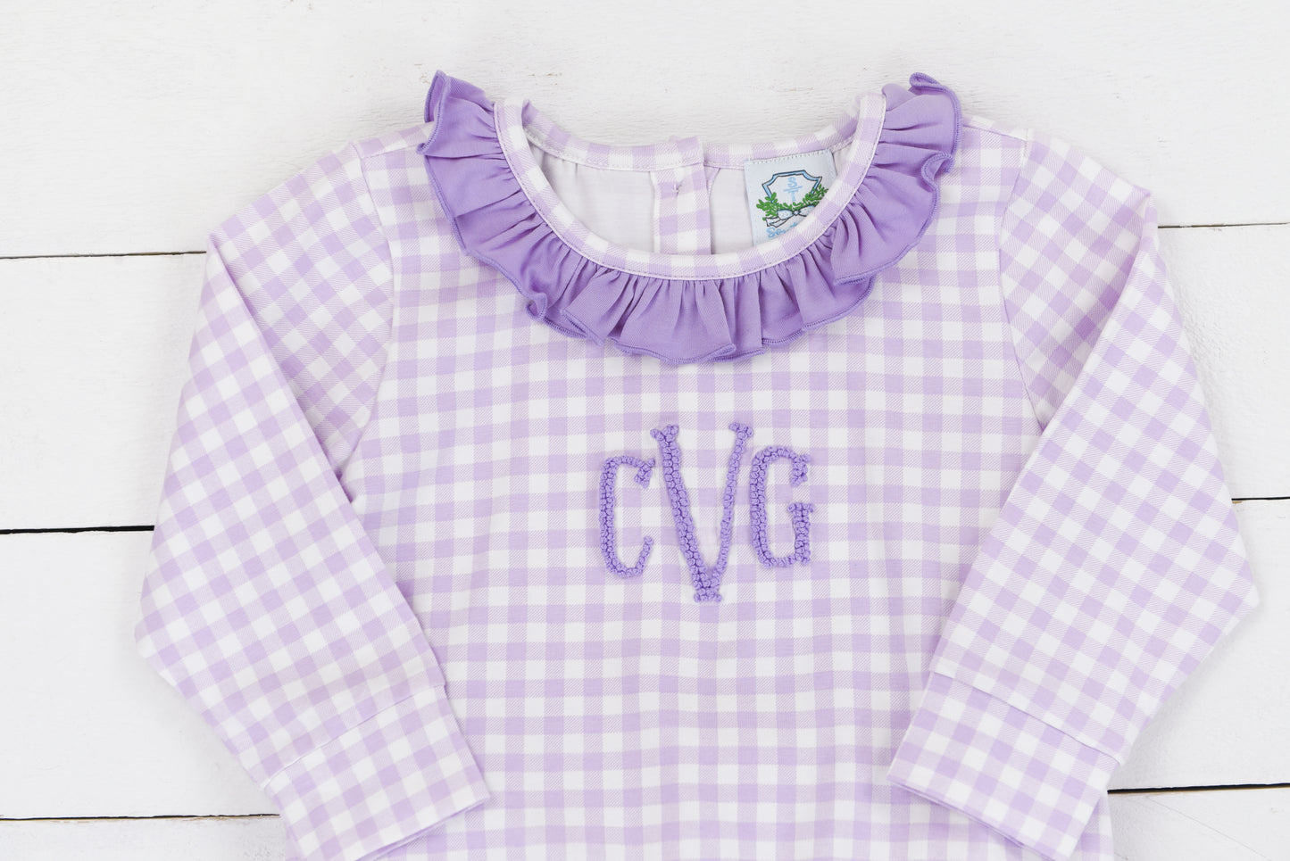 Purple Gingham Diaper Set