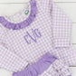 Purple Gingham Diaper Set