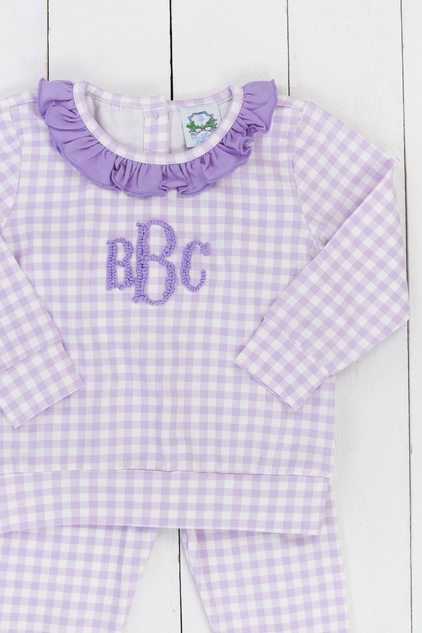 Purple Gingham Pants Set