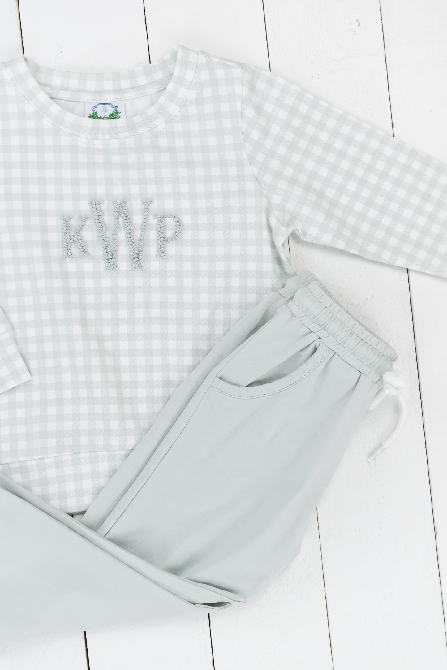 Sage Gingham Pants Set