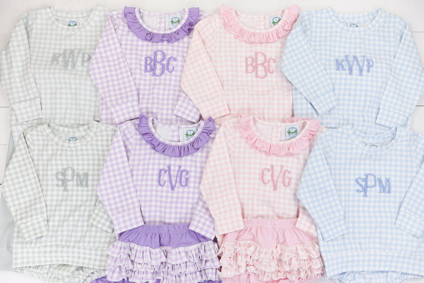 Purple Gingham Diaper Set