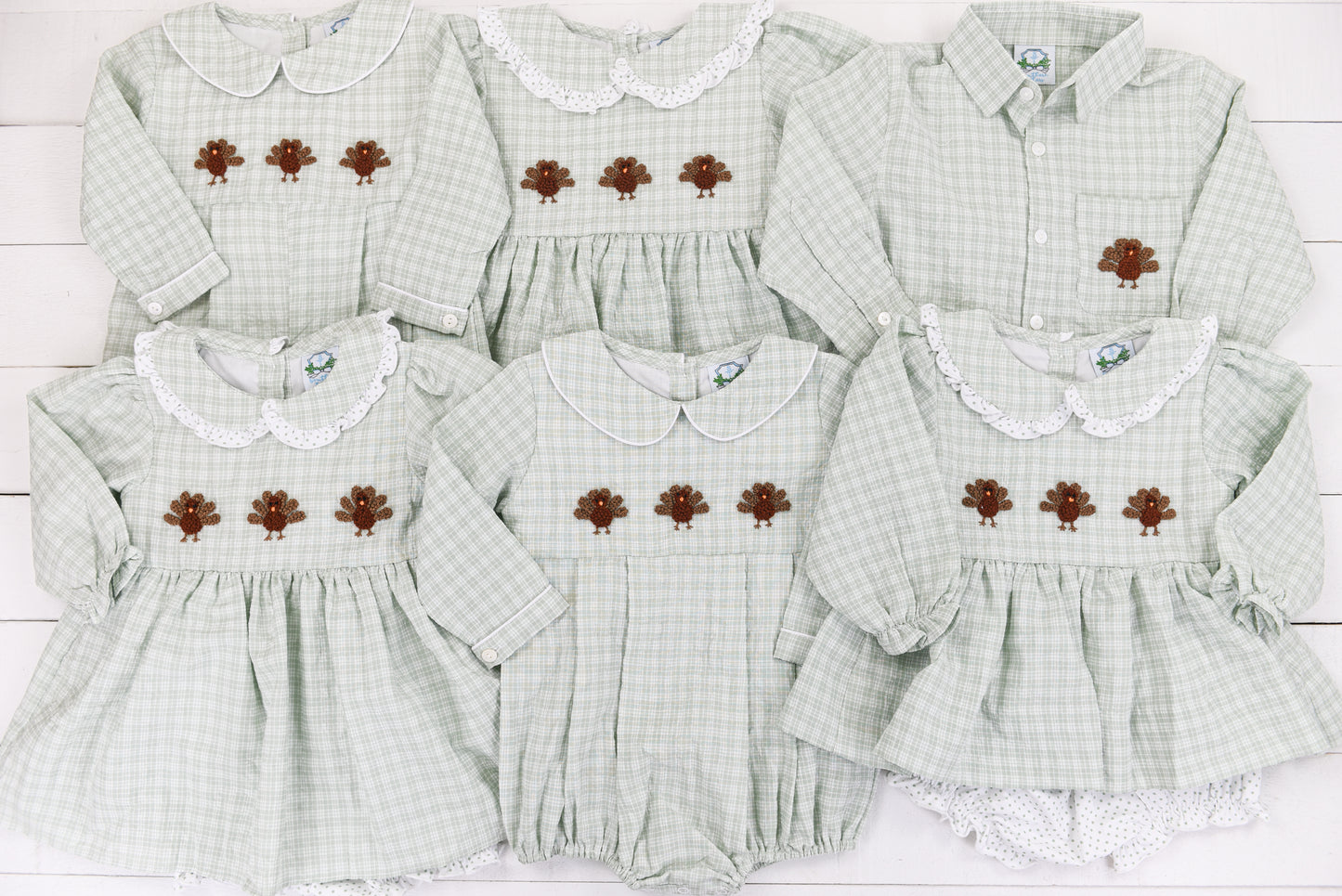 FrenchKnot Trio Turkeys Girls Pants Set