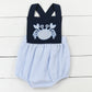 Blue Seersucker Crab Sunsuit