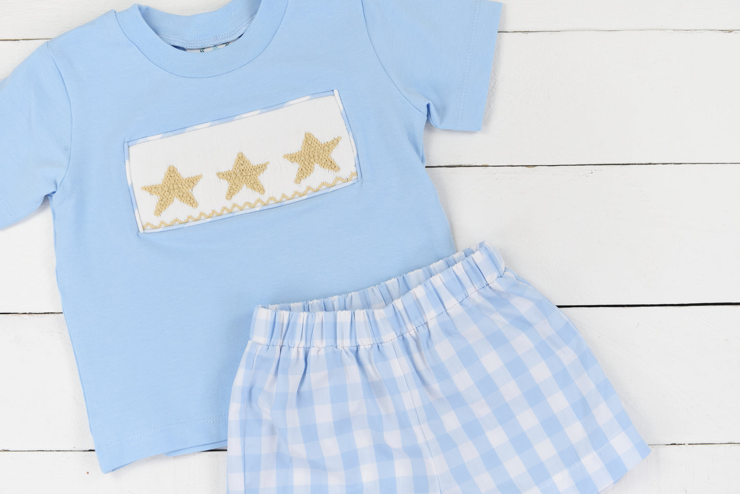 Smocked Starfish Boys Short Set