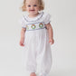 Smocked Wreath Girls Long Romper