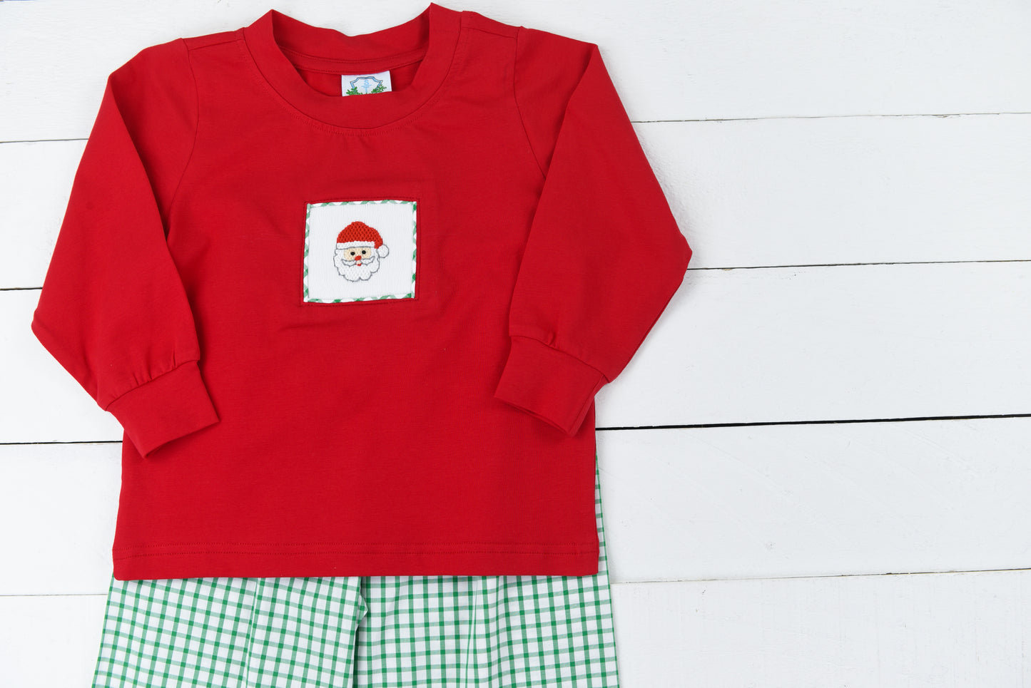 Smocked Santa Boys Pant Set