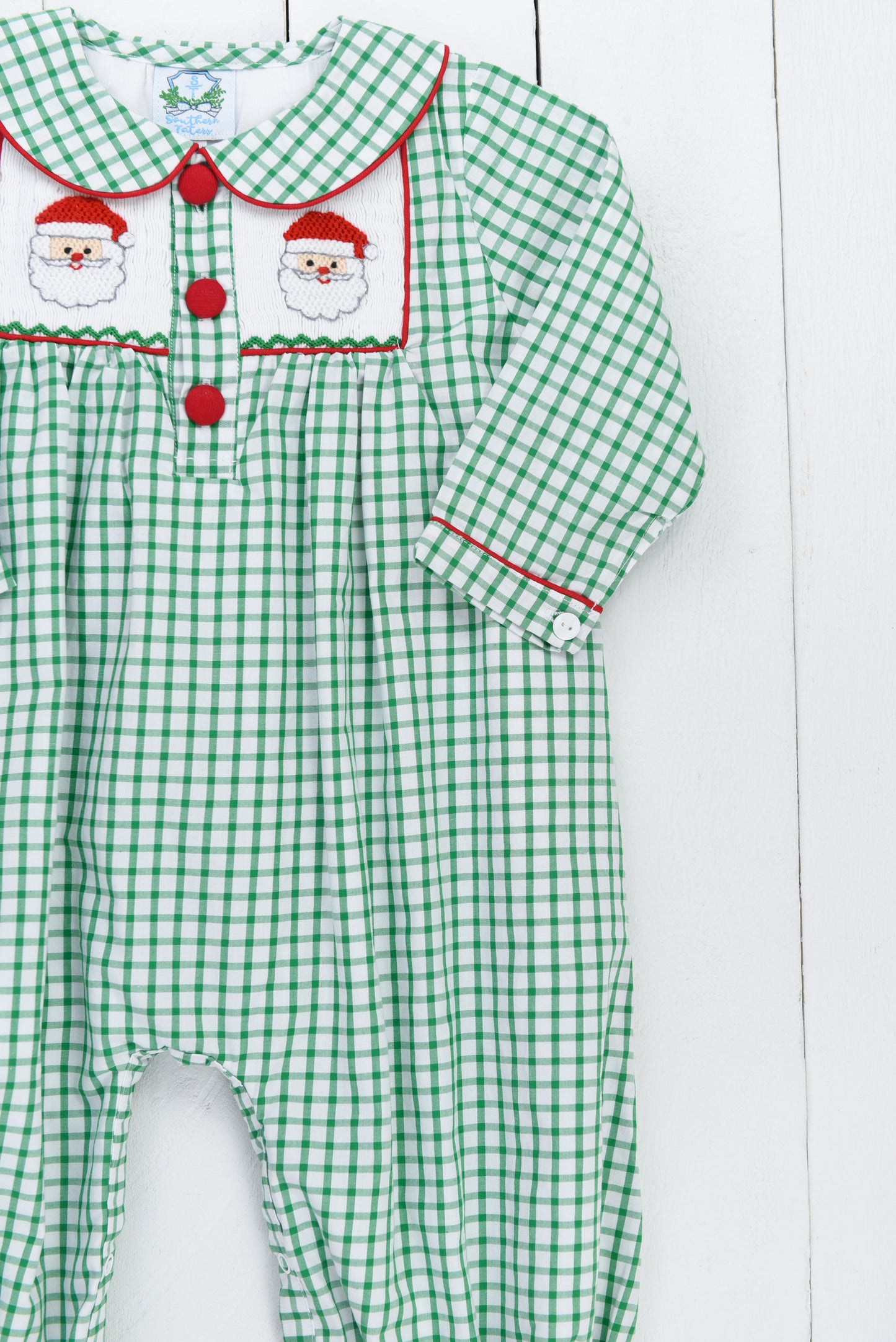 Smocked Santa Boy Romper