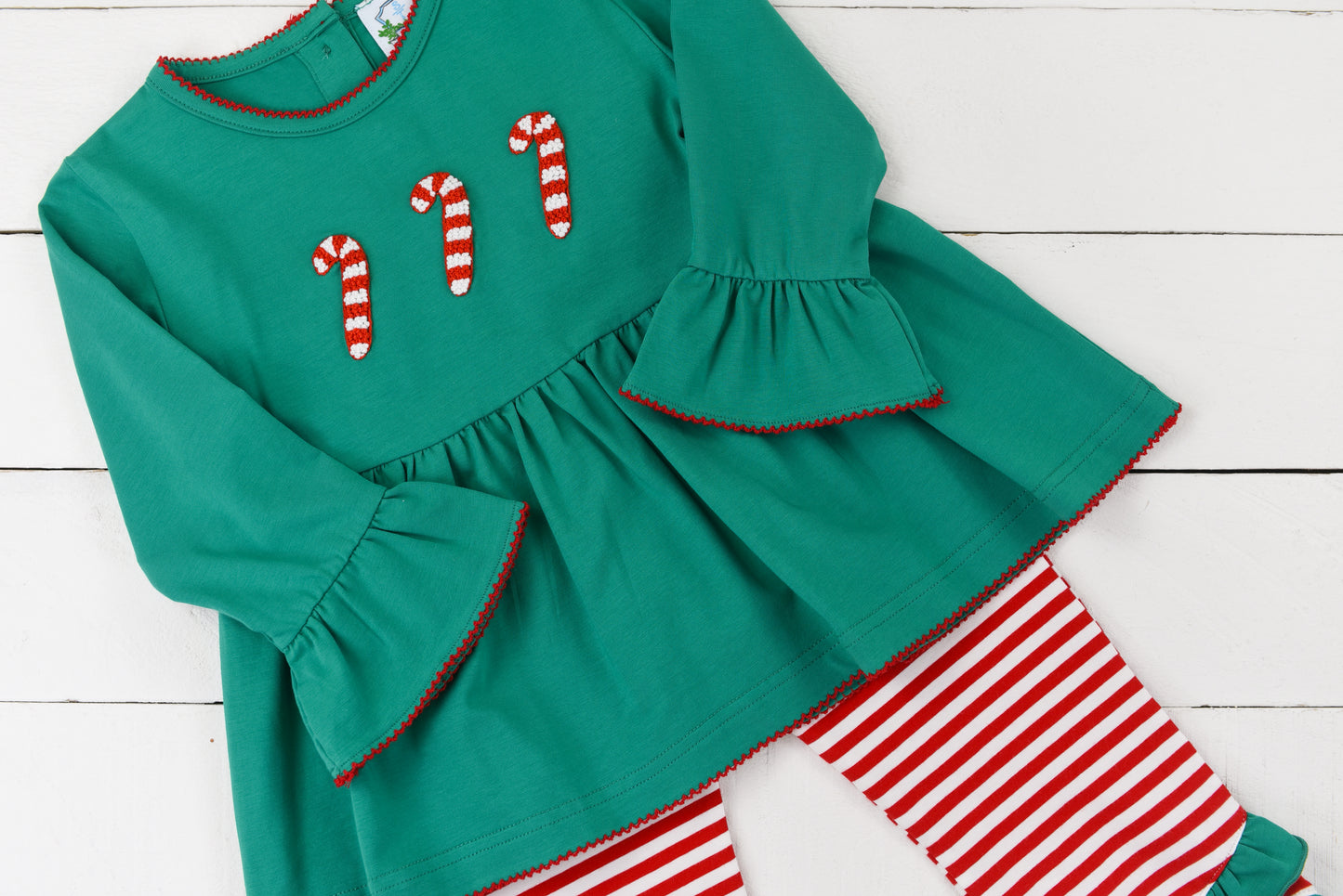 Casual Candy Canes Girls Pants Set