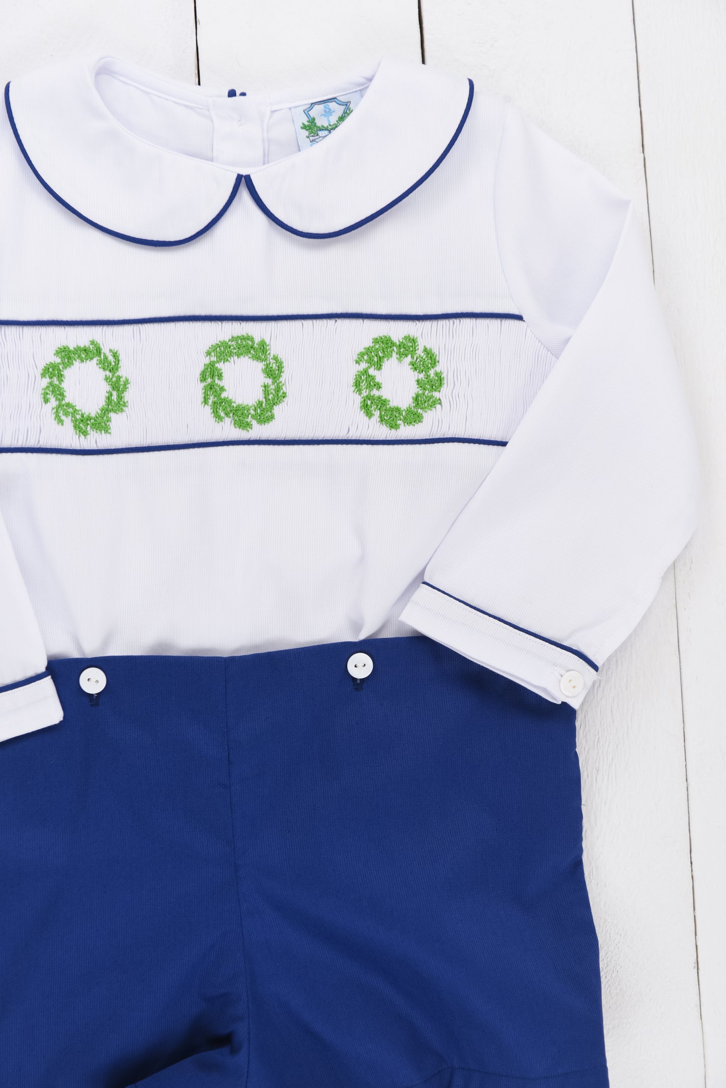 Smocked Wreath Boys Short Set