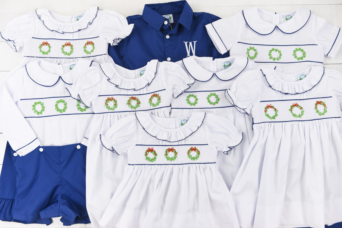 Smocked Wreath Girls Bubble Short Set