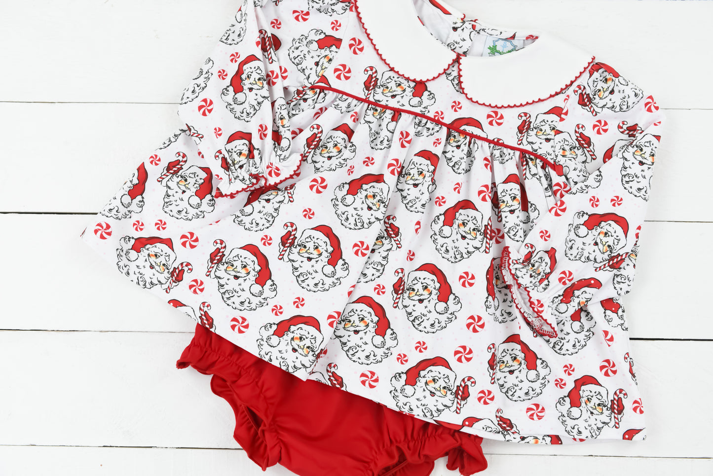 Red Santa Printed Bloomer Set