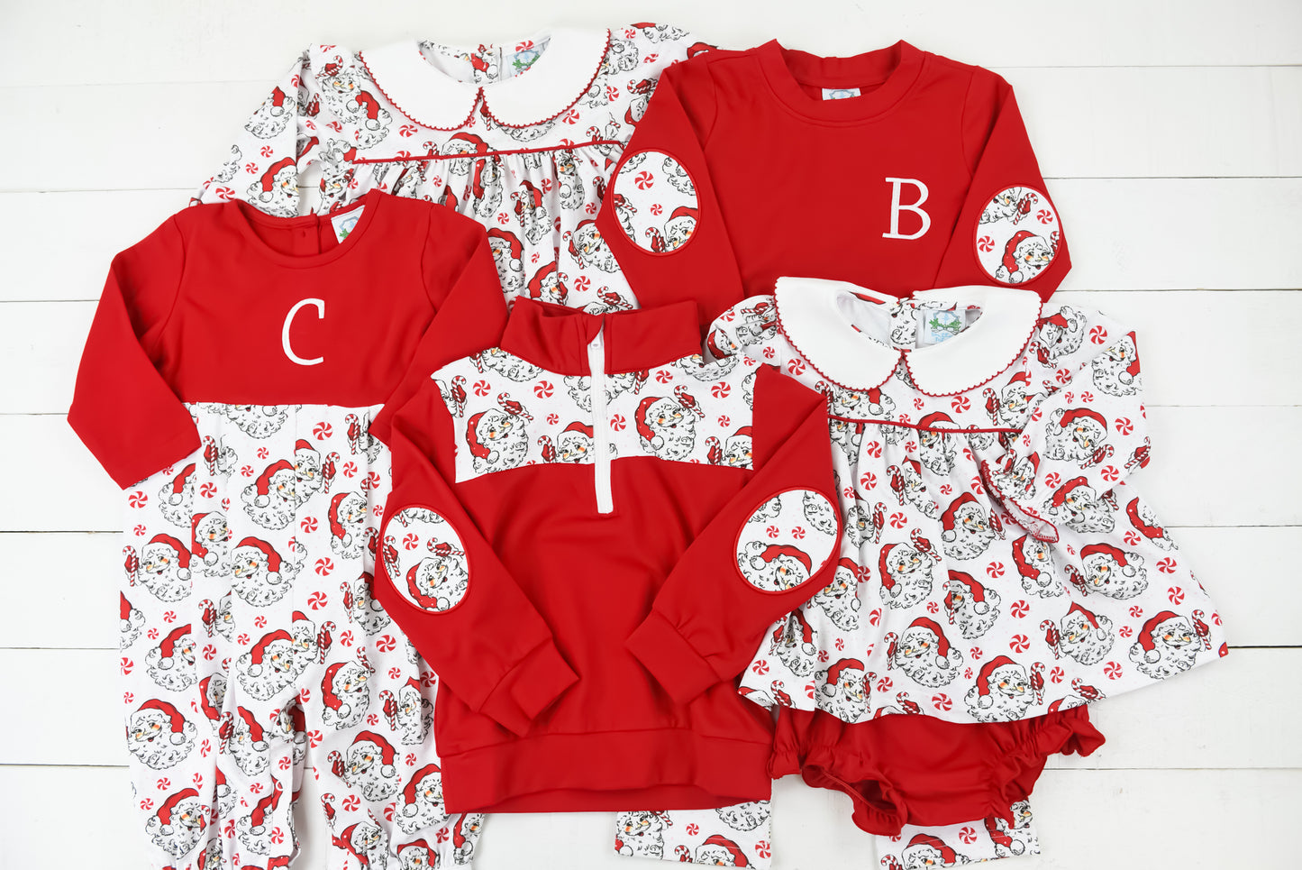 Red Santa Printed Girls Pant Set