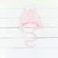 Pink Gingham Pom Hat