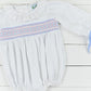 Blue Classic Smocked Girls Bubble