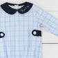 Navy Plaid Boys Bubble