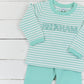 Simple Knit Mint Name Boys Pants Set