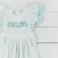 Simple Knit Mint Name Girls Romper