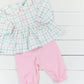 Winter Plaid Girls Pant Set