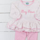 Pink Chainstitch Big Sister Pant Set