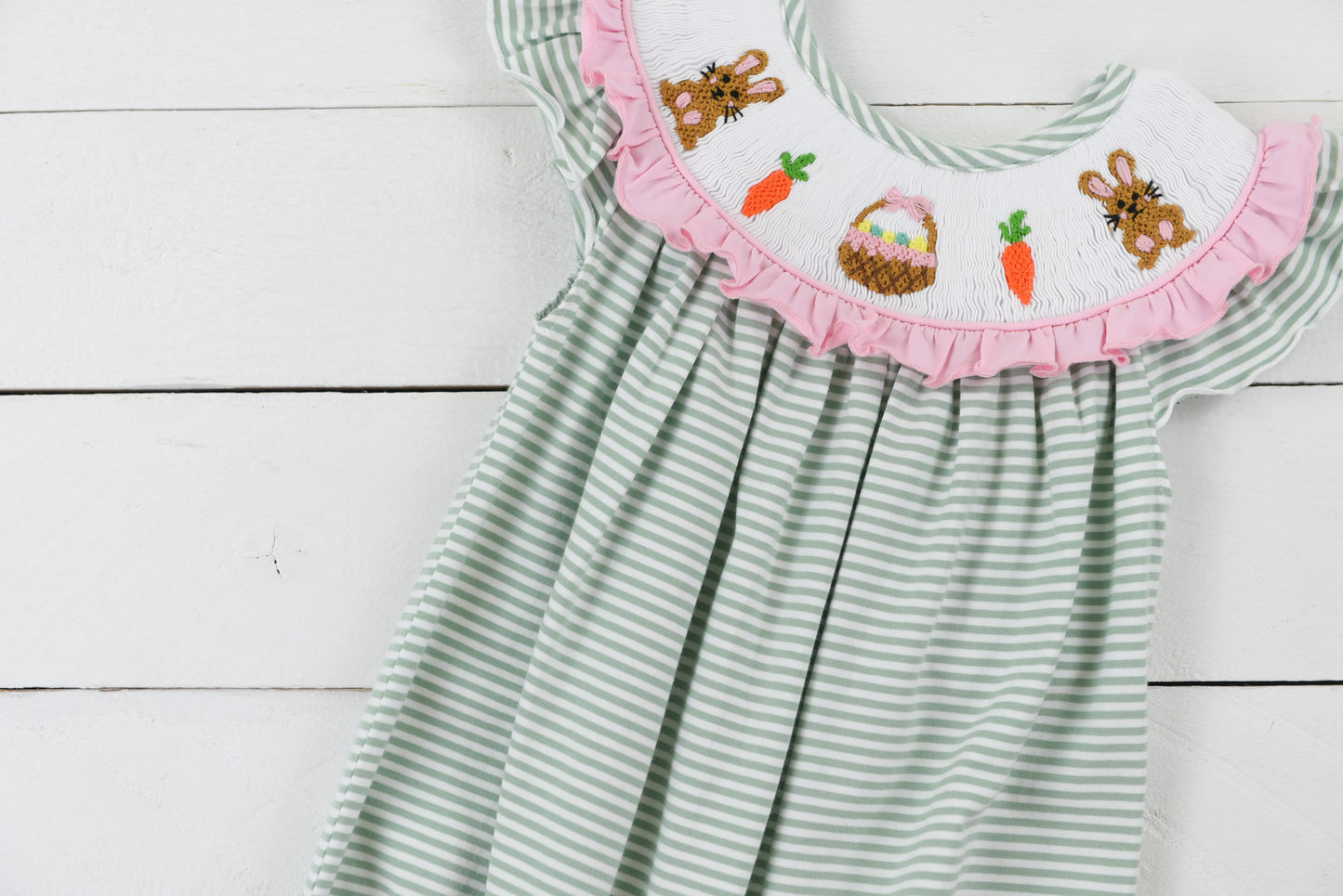 Smocked Bunnies Girls Bubble