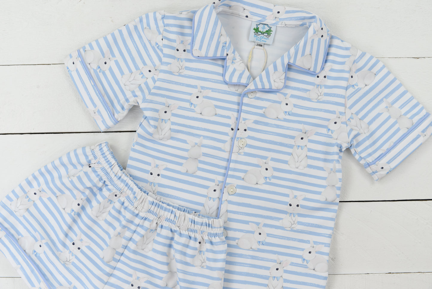 My Little Bunny Blue Button 2pc Pajama