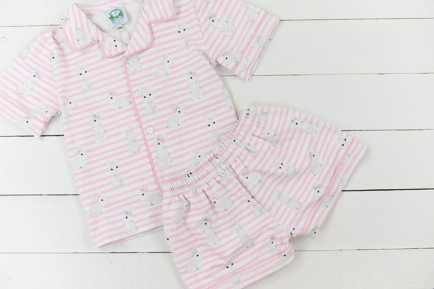 My Little Bunny Pink Button 2pc Pajama