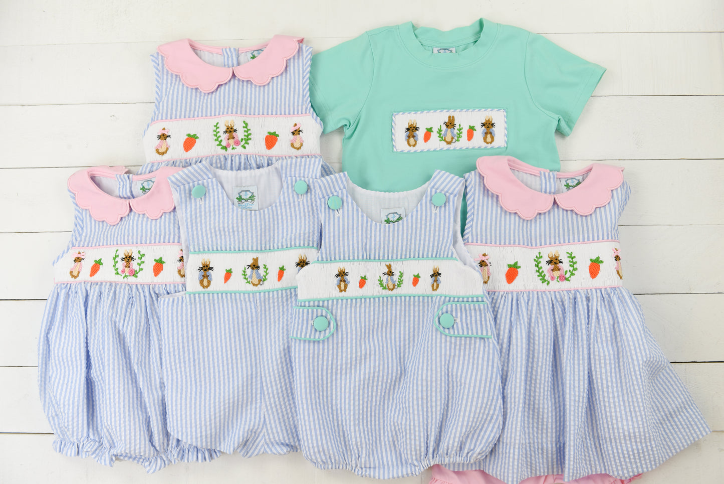 Seersucker Carrot Patch Girl Short Set