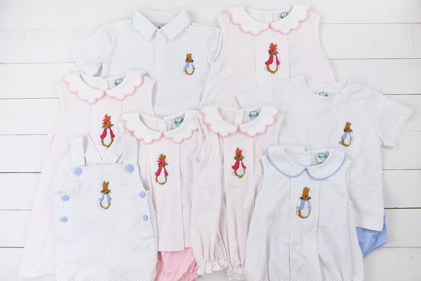 French Knot Blue Rabbit Casual Short Set