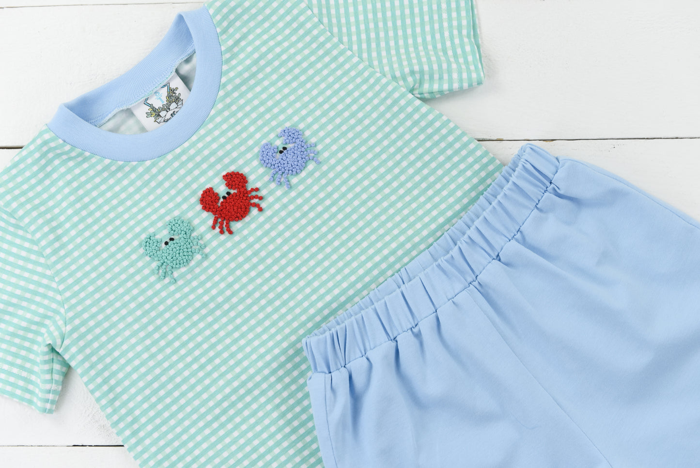 PO99: Colorful Crabs Boys Short Set