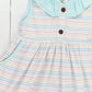 Mint and Pastel Stripes Collar Dress