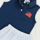 Blue Seersucker Flag Skort Set
