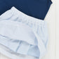 Blue Seersucker Flag Skort Set