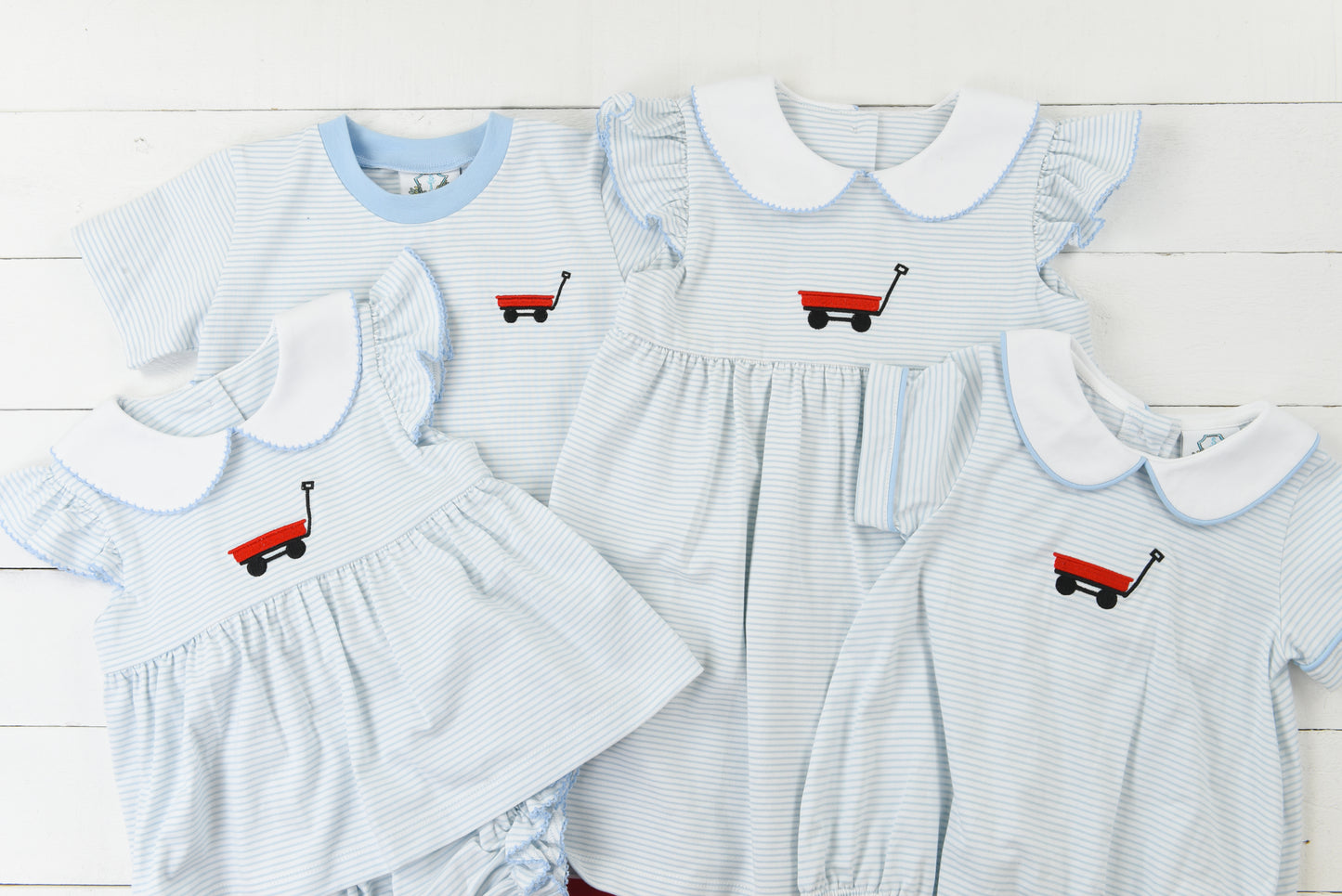 Little Red Wagon Knit Short Set