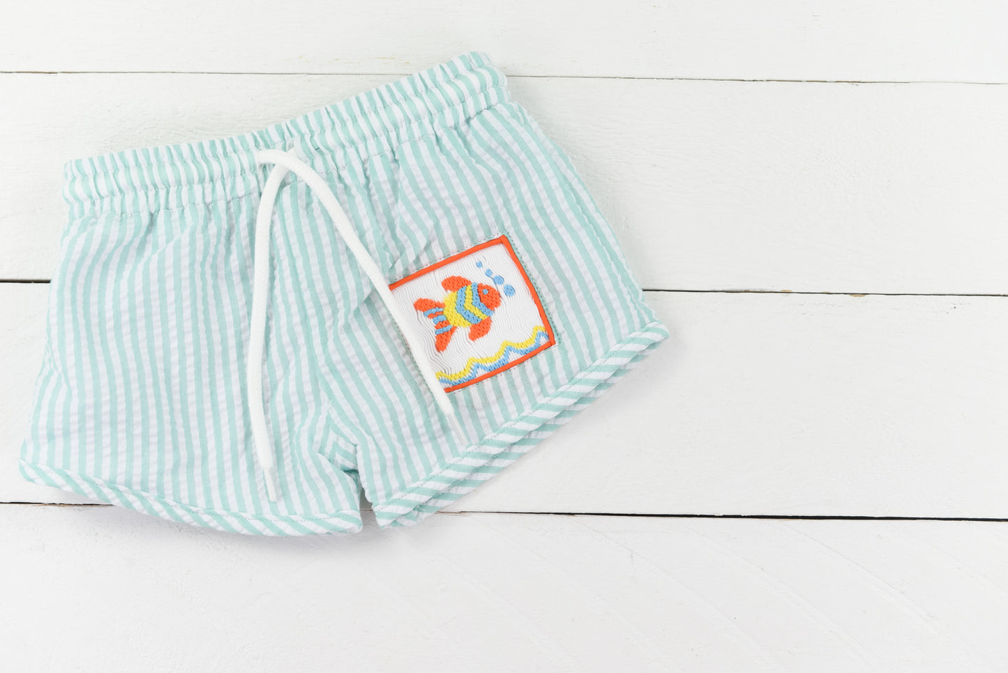 Smocked Fishie Swim Trunks