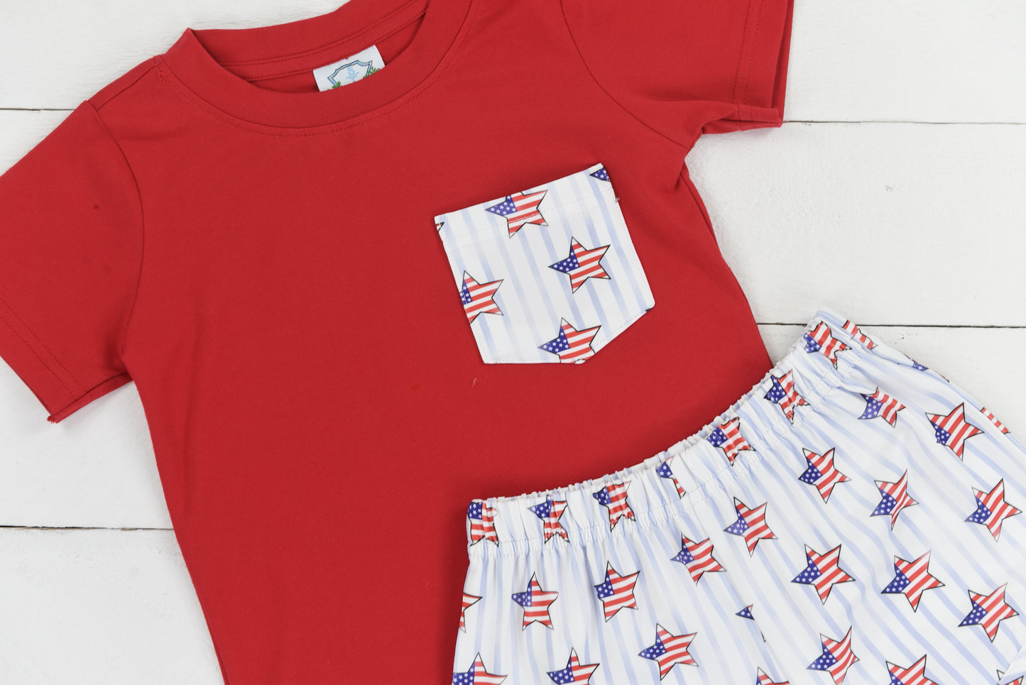 Land of the Free Boy Short Set