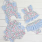 Blue Gingham & Floral Two Piece Swimsuit