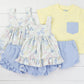 Yellow Simple Floral Short Set