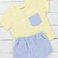 Yellow Simple Style Short Set