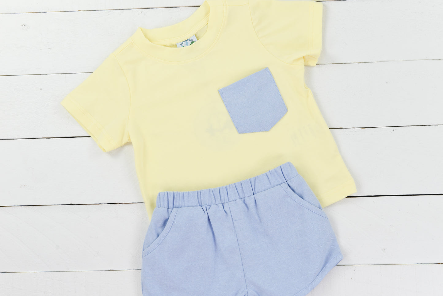 Yellow Simple Style Short Set