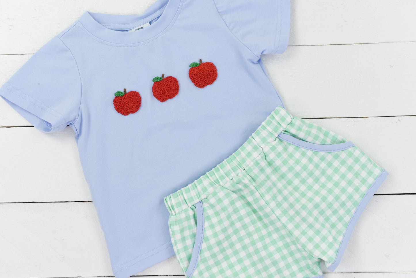 French Knot Apples Boys Short Set