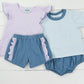 Everyday Purple Knit Short Set
