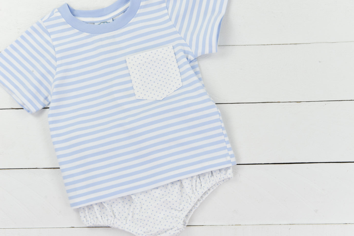 Blue Bitty Dot Diaper Set