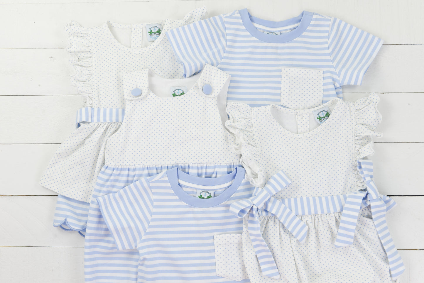 Blue Bitty Dot Boys Short Set