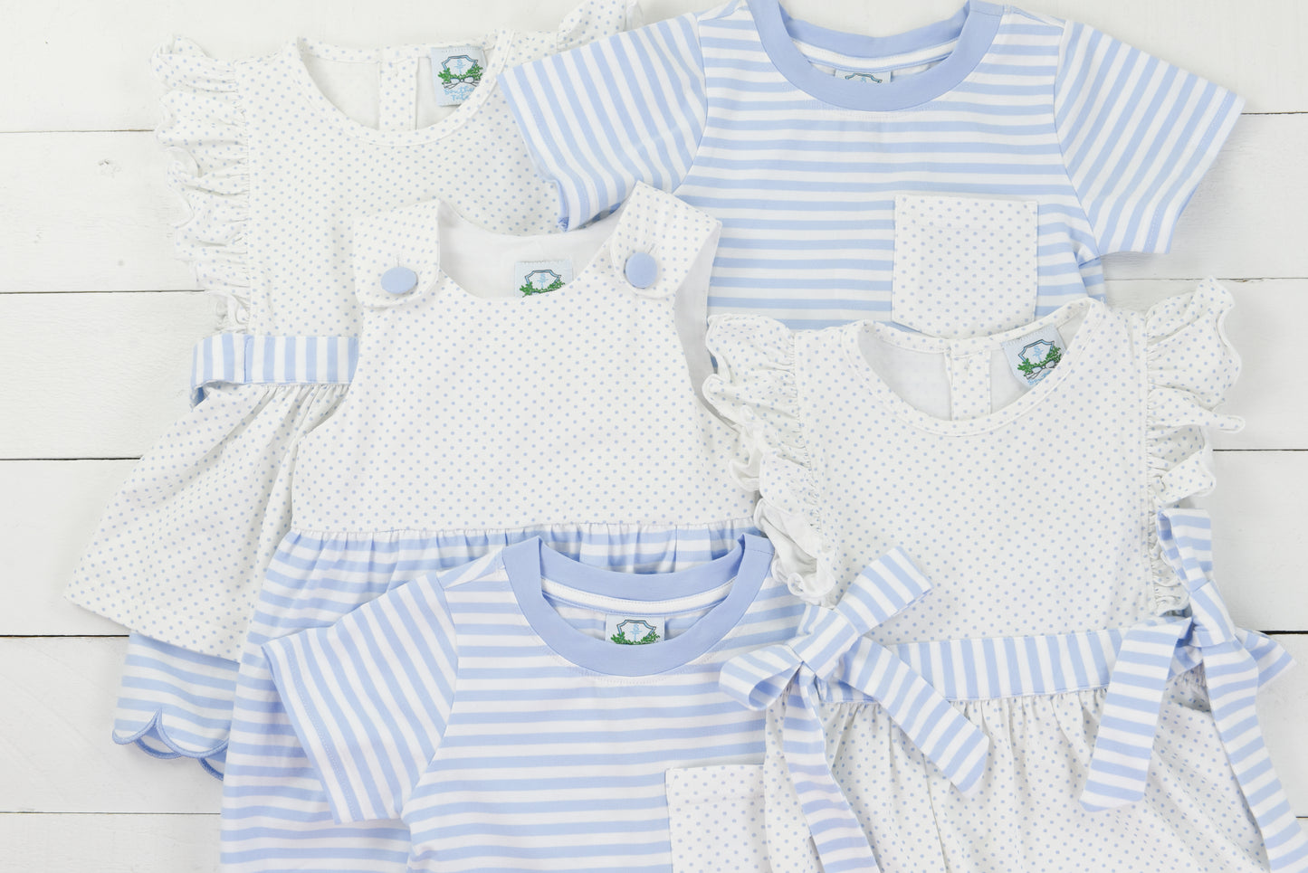 Blue Bitty Dot Diaper Set