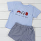 Red and Navy Southern Saturday Short Set
