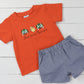 Orange and Navy Southern Saturday Short Set
